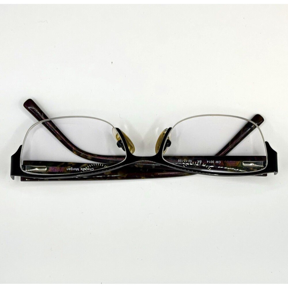 Chelsea Morgan CM 3014 Black Half Rim Eyeglass - Frames Only - 52-17-135